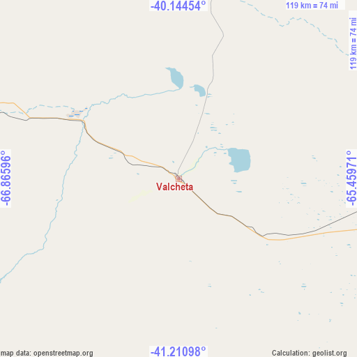 Valcheta on map