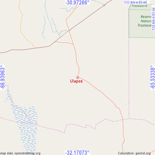 Ulapes on map
