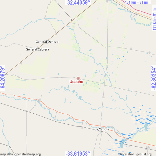 Ucacha on map