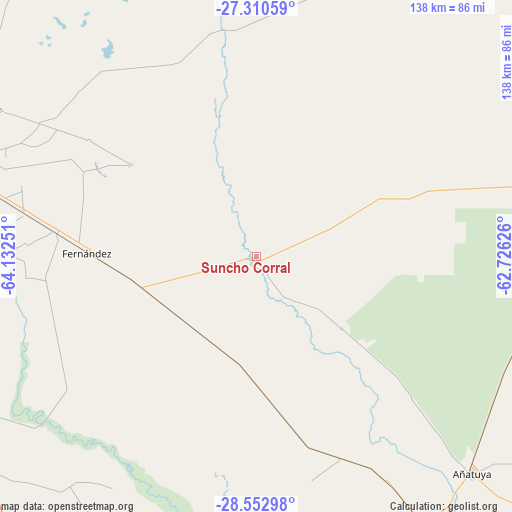 Suncho Corral on map