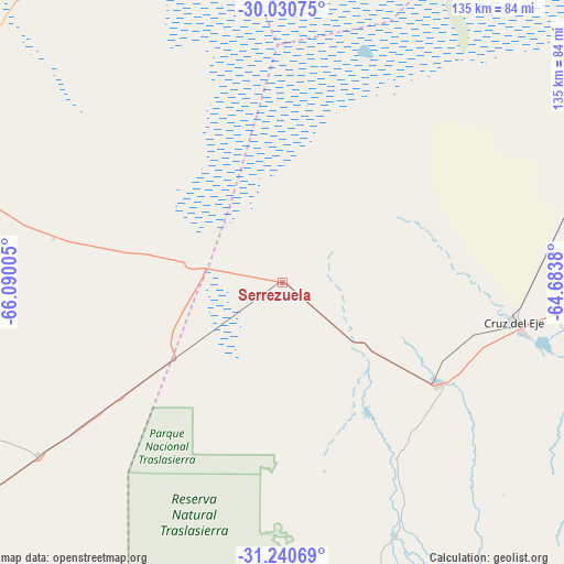 Serrezuela on map