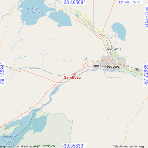 Senillosa on map