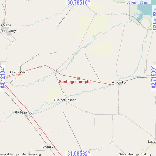 Santiago Temple on map