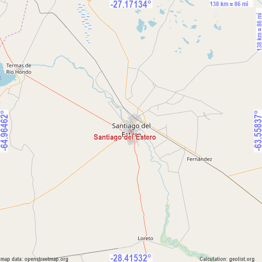 Santiago del Estero on map