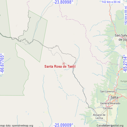 Santa Rosa de Tastil on map