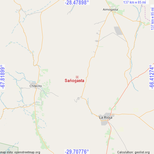 Sañogasta on map