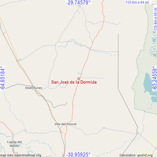 San José de la Dormida on map