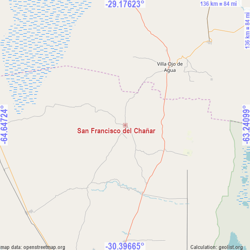 San Francisco del Chañar on map
