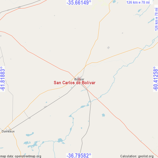 San Carlos de Bolívar on map