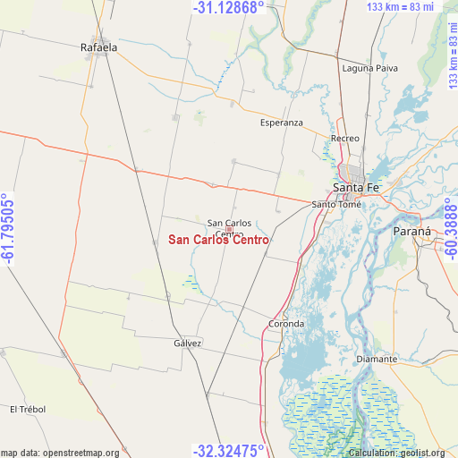 San Carlos Centro on map