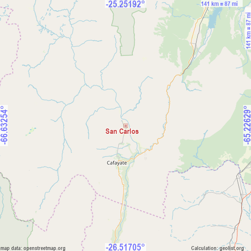 San Carlos on map