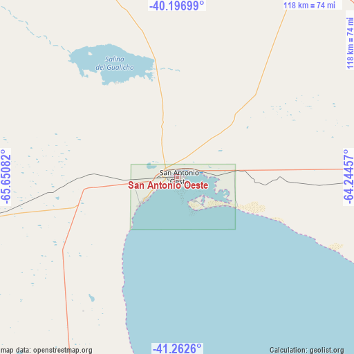 San Antonio Oeste on map
