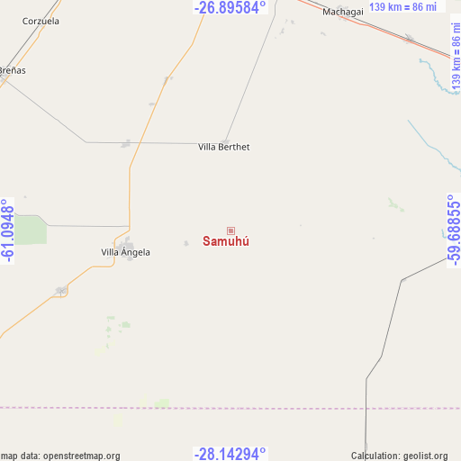 Samuhú on map