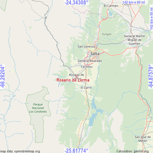 Rosario de Lerma on map