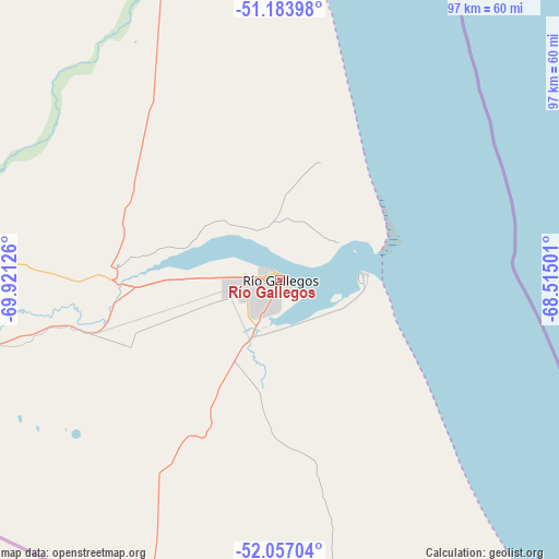 Río Gallegos on map