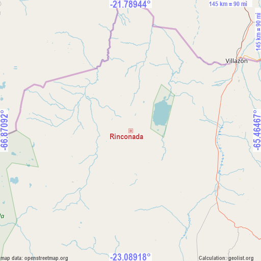 Rinconada on map