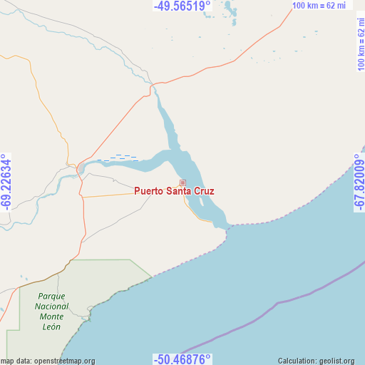 Puerto Santa Cruz on map