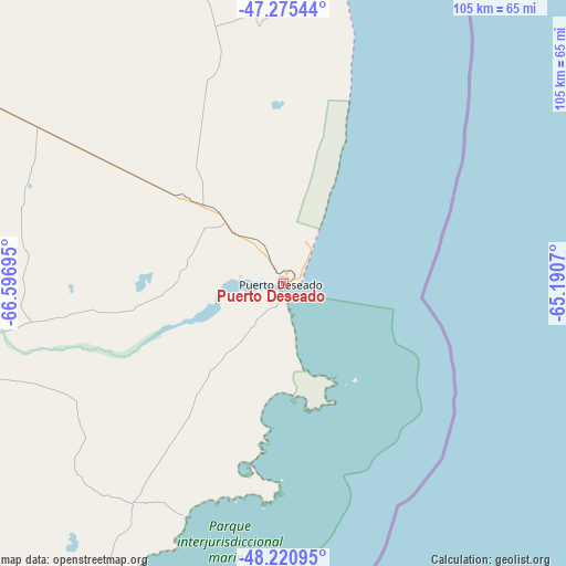 Puerto Deseado on map