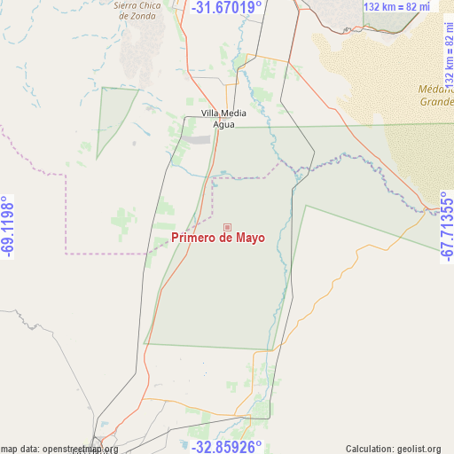 Primero de Mayo on map