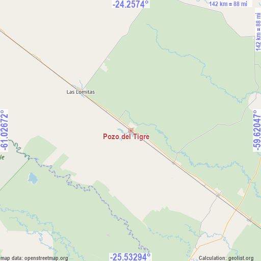 Pozo del Tigre on map