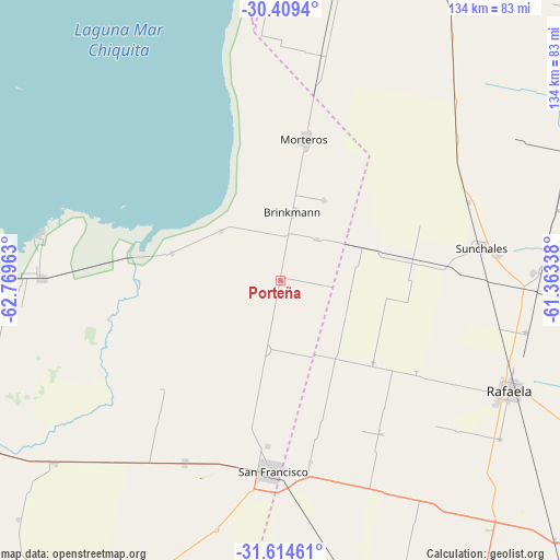 Porteña on map