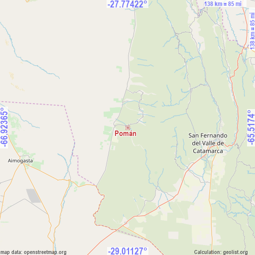 Pomán on map