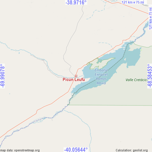 Picún Leufú on map