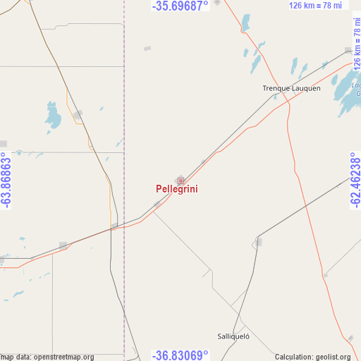 Pellegrini on map
