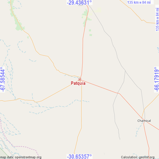 Patquía on map