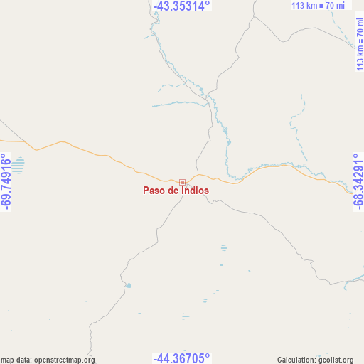 Paso de Indios on map