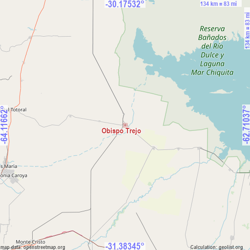 Obispo Trejo on map