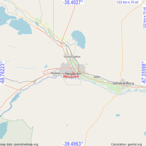 Neuquén on map