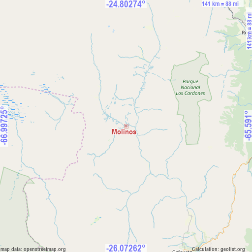Molinos on map