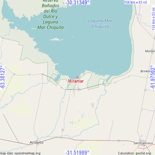 Miramar on map