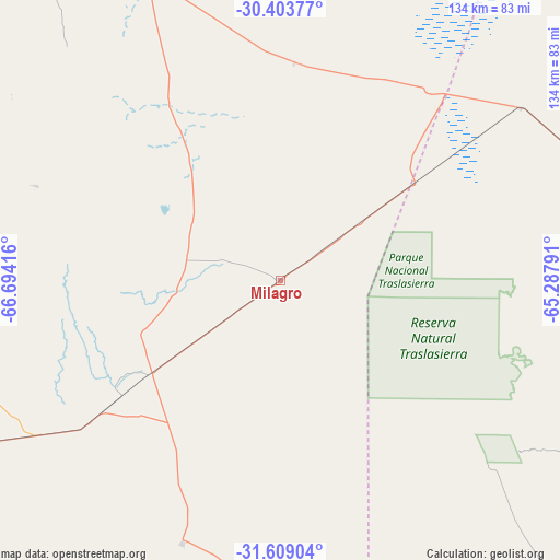Milagro on map