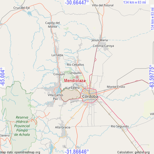 Mendiolaza on map