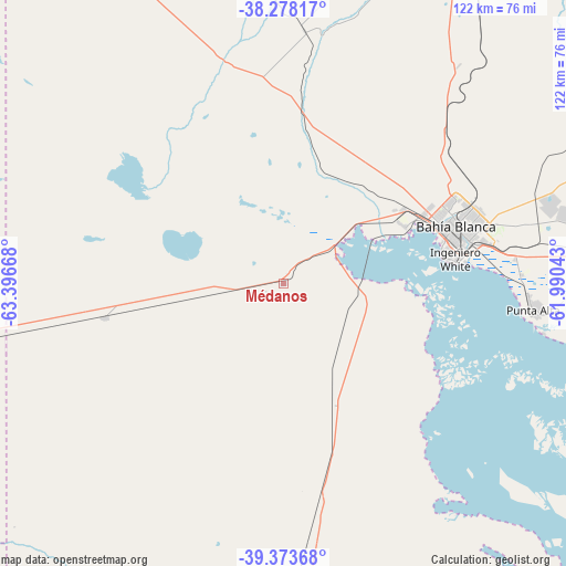 Médanos on map