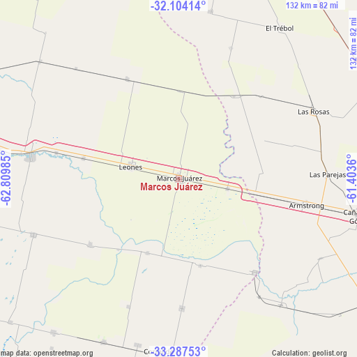Marcos Juárez on map