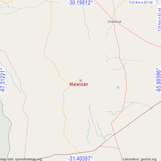 Malanzán on map