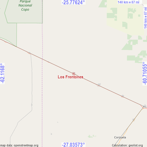 Los Frentones on map
