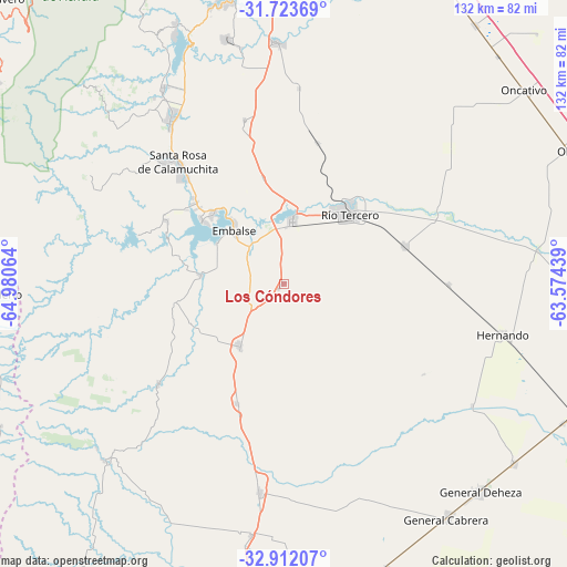 Los Cóndores on map