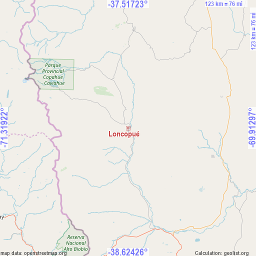 Loncopué on map