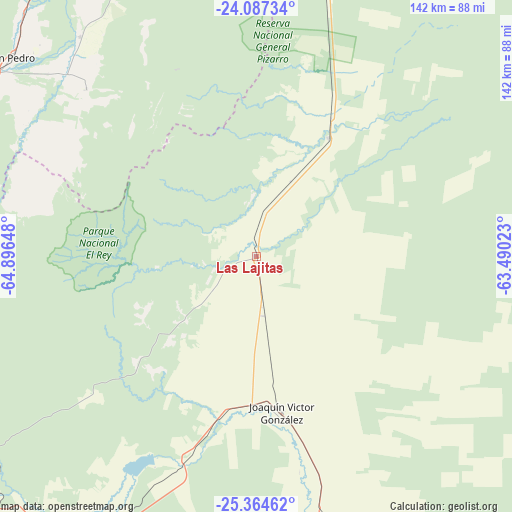 Las Lajitas on map