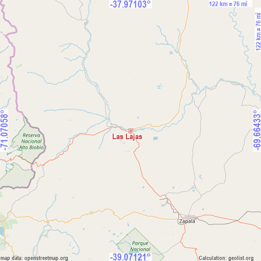 Las Lajas on map