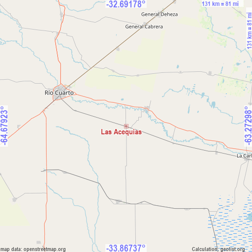 Las Acequias on map