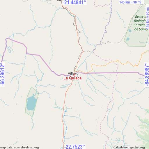 La Quiaca on map