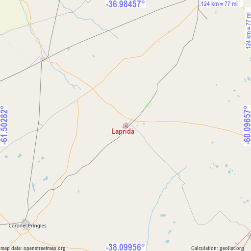 Laprida on map
