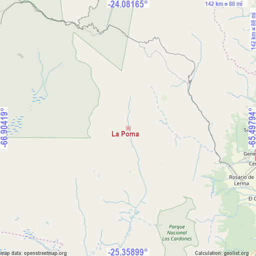 La Poma on map