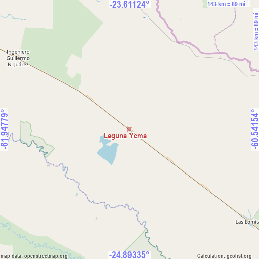 Laguna Yema on map