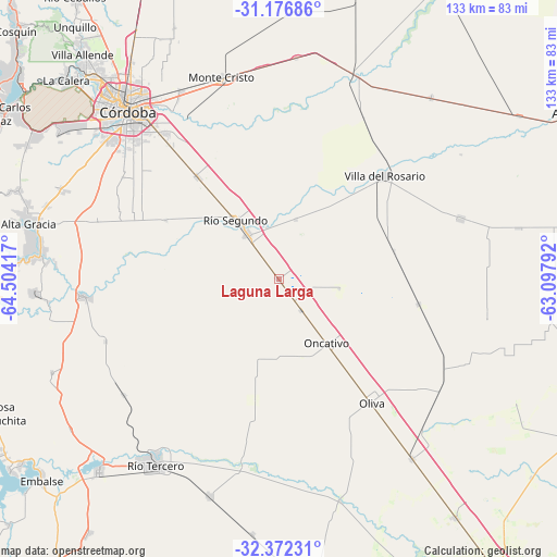 Laguna Larga on map